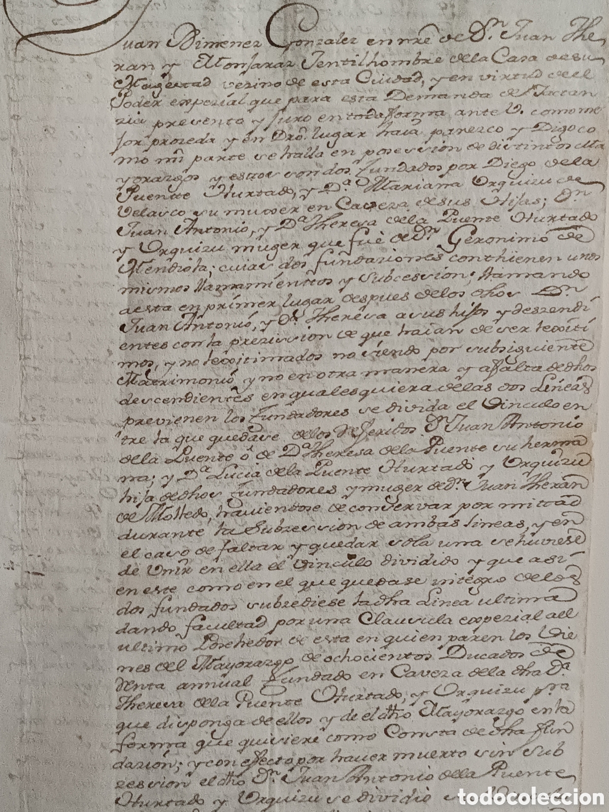 Manuscritos antiguos: MANUSCRITO A&Ntilde;O 1745 PLEITO POR MAYORAZGO DE 800 DUCADOS (MADRID, AVILA Y BUITRAGO).