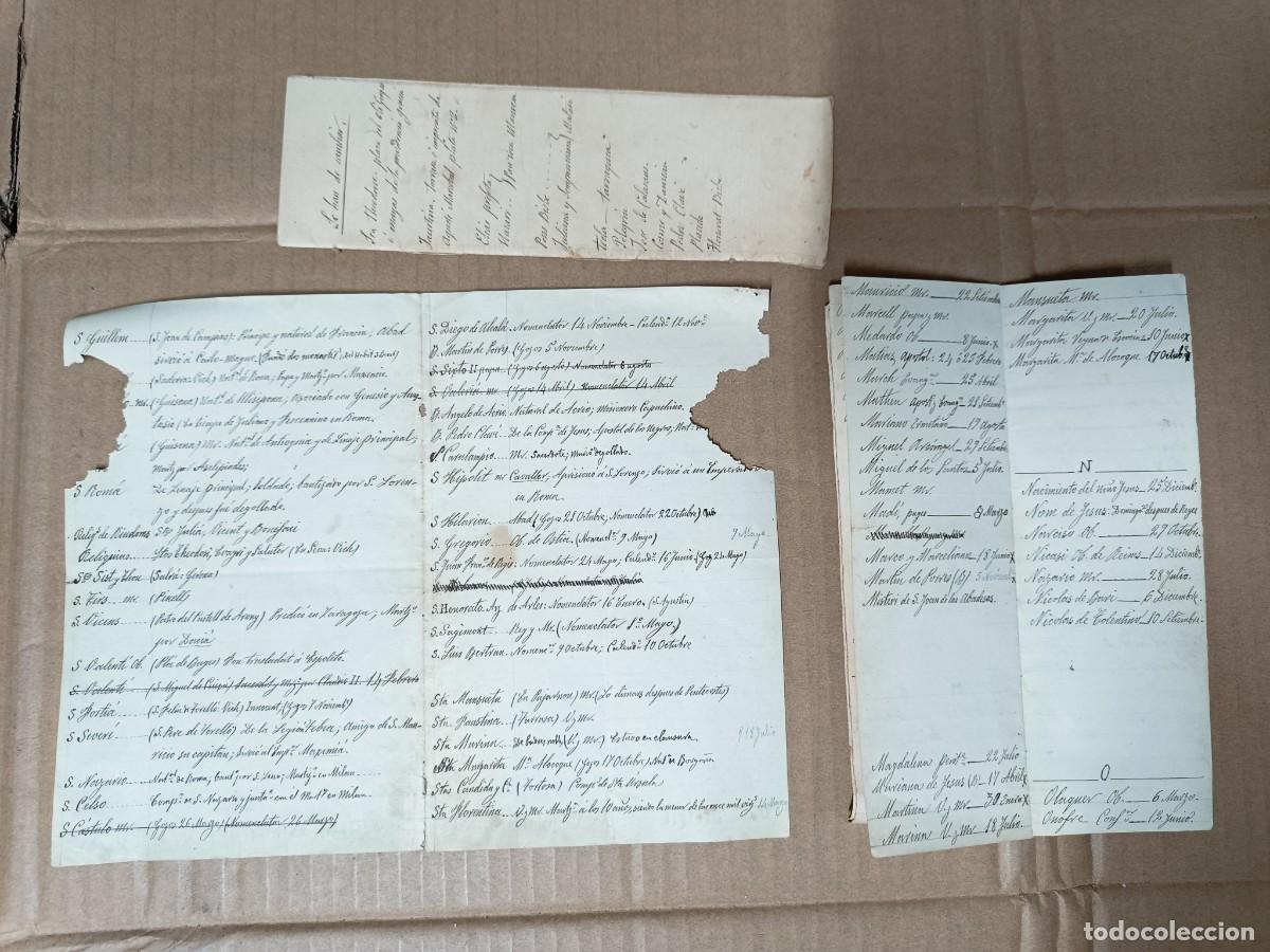 Manuscritos antiguos: LOTE DE 3 ANTIGUOS DOCUMENTOS MANUSCRITOS CON SANTORALES, SIGLO XIX, ZONA CATALUNYA P22