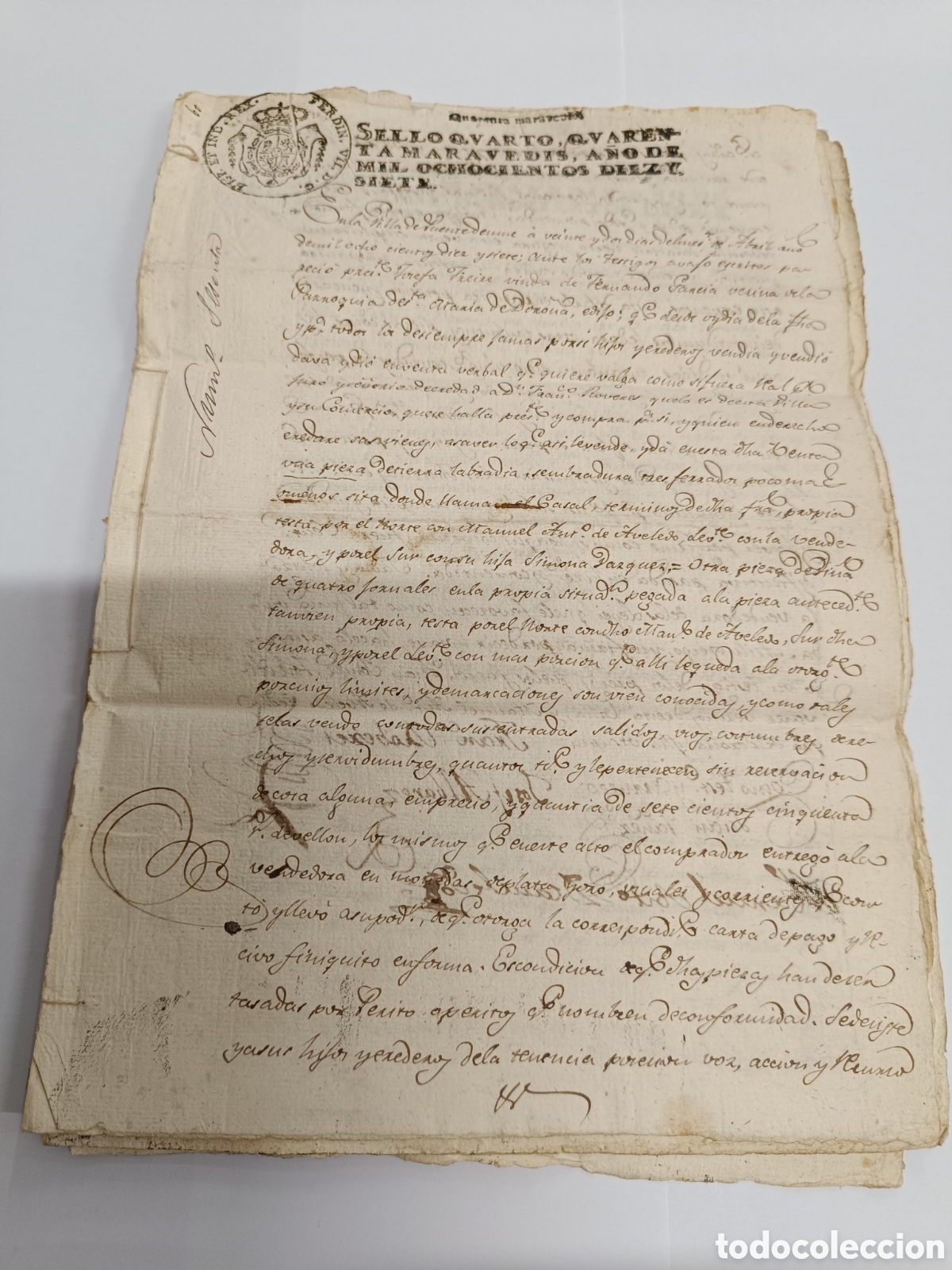 Manuscritos antiguos: Pontedeume escrituras manuscritos de venta y foro. A&ntilde;os 1817 y 1843