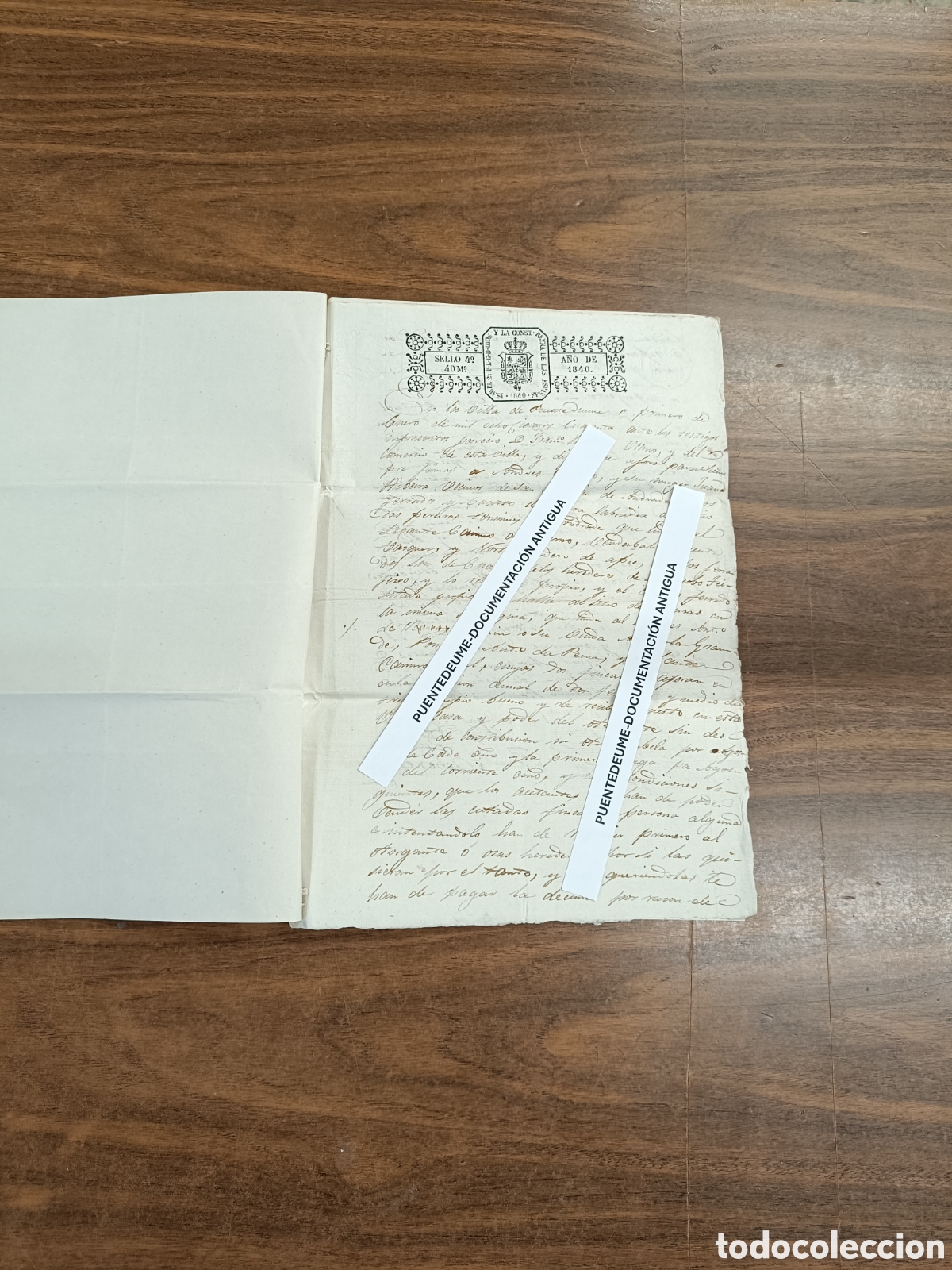 Manuscritos antiguos: Pontedeume Puentedeume 1840 Andrade escritura manuscrito de foro y expropiaci&oacute;n.
