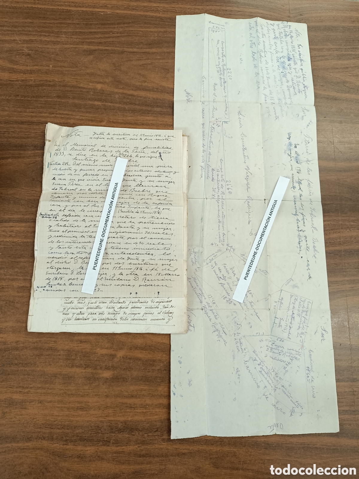 Manuscritos antiguos: Pontedeume Puentedeume 1818 Boebre venta de casa - Foto 9