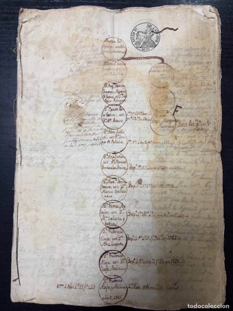 Manuscritos antiguos: ARCOS DE LA FRONTERA, 1850 &ndash; CAPELLAN&Iacute;AS, TESTAMENTOS Y GENEALOG&Iacute;A &ndash; 26 SELLOS FISCALES &ndash;