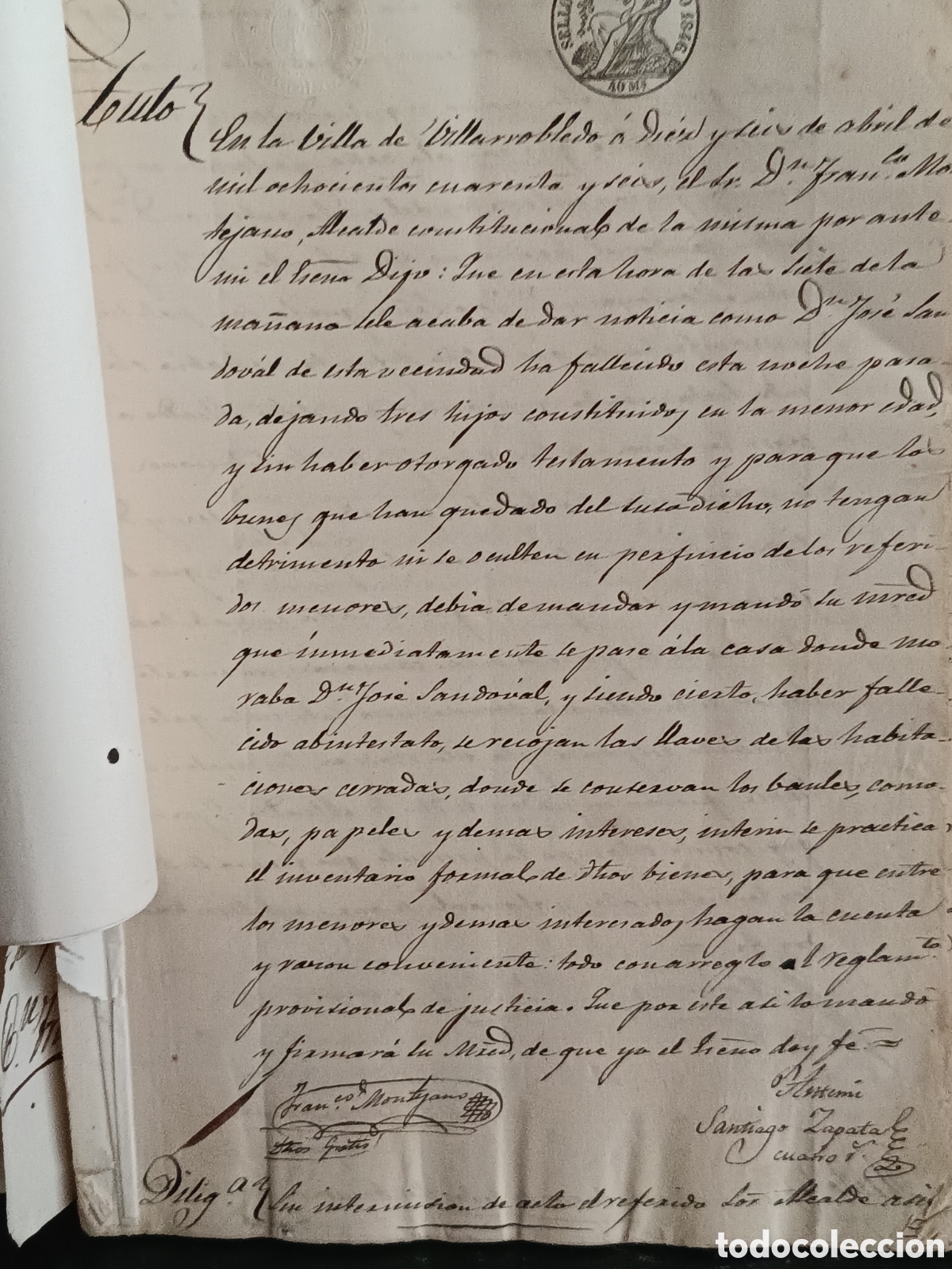 Manuscritos antiguos: MANUSCRITO 1846 VILLAROBLEDO (ALBACETE) HERENCIA SANDOVAL DESAMORTIZACI&Oacute;N LEZUZA, RIOPAR