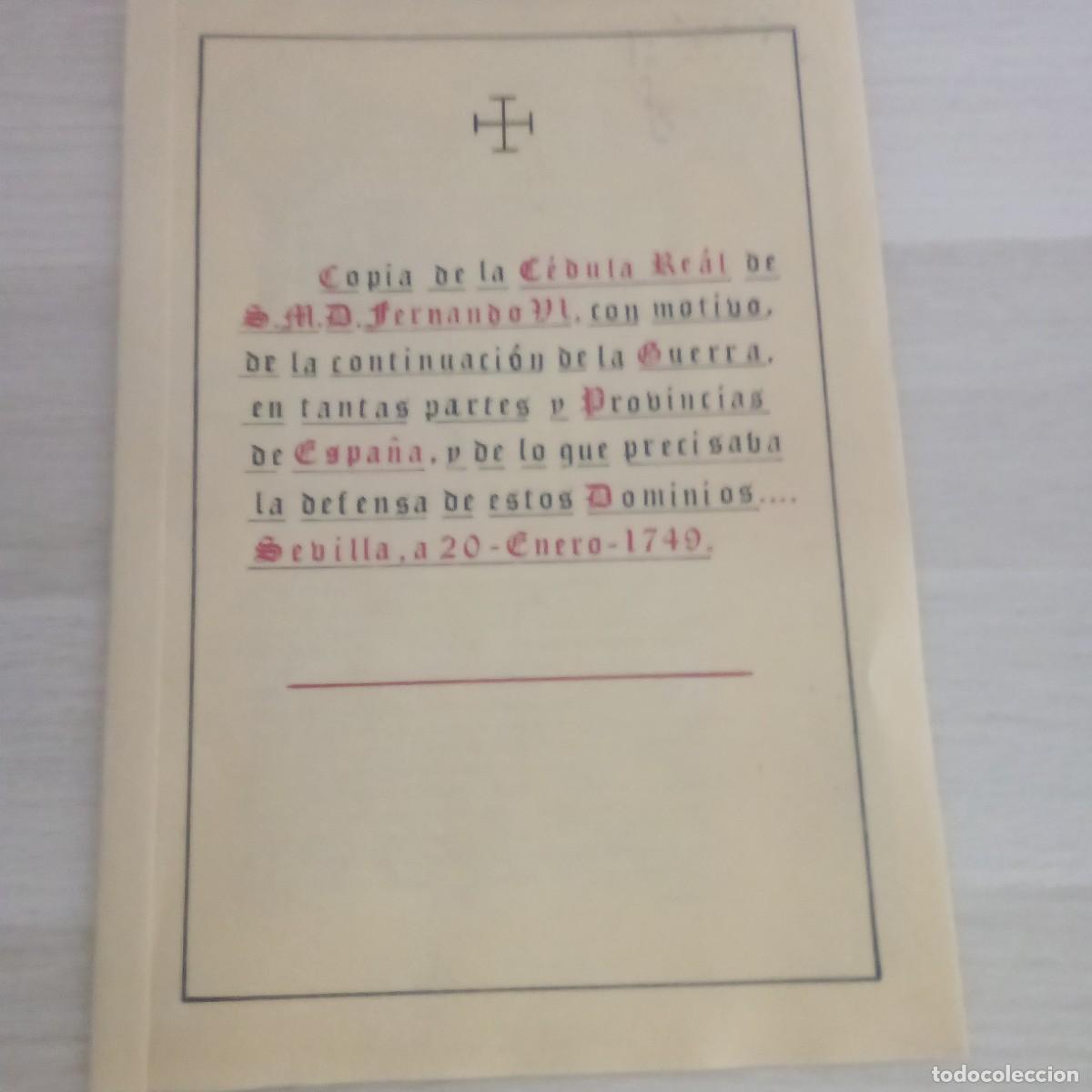 Manuscritos antiguos: DOCUMENTO DE GUERRA FERNANDO VI 1749