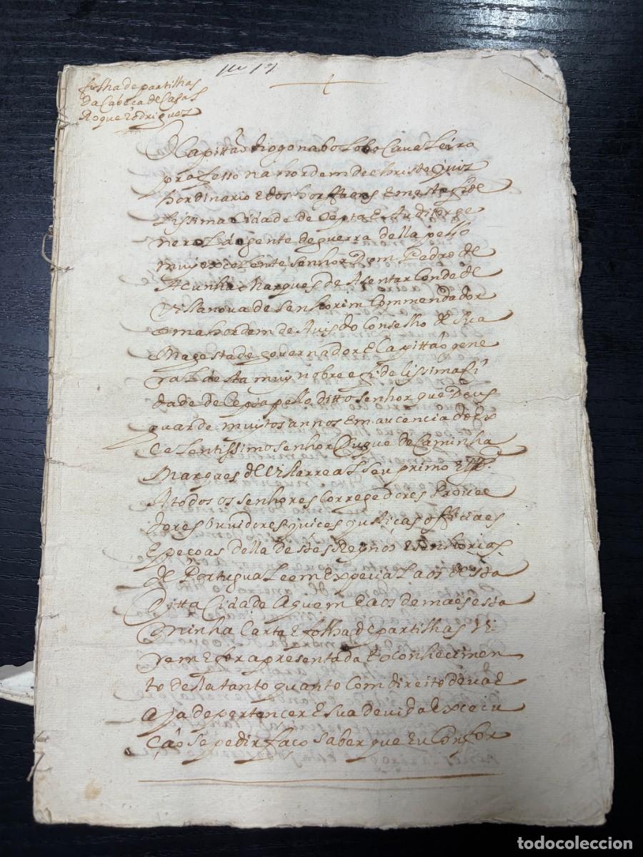 Manuscritos antiguos: PORTUGAL. SIGLO XVI-XVII. INVENTARIO, PARTICIONES Y ESCRITURA. 62 P&Aacute;GINAS. LEER