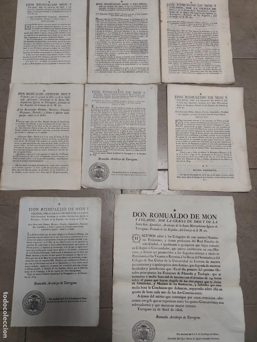 Manuscritos antiguos: Bandos Reinado Carlos iv Tarragona Romualdo de Mon y Valverde acontecimientos