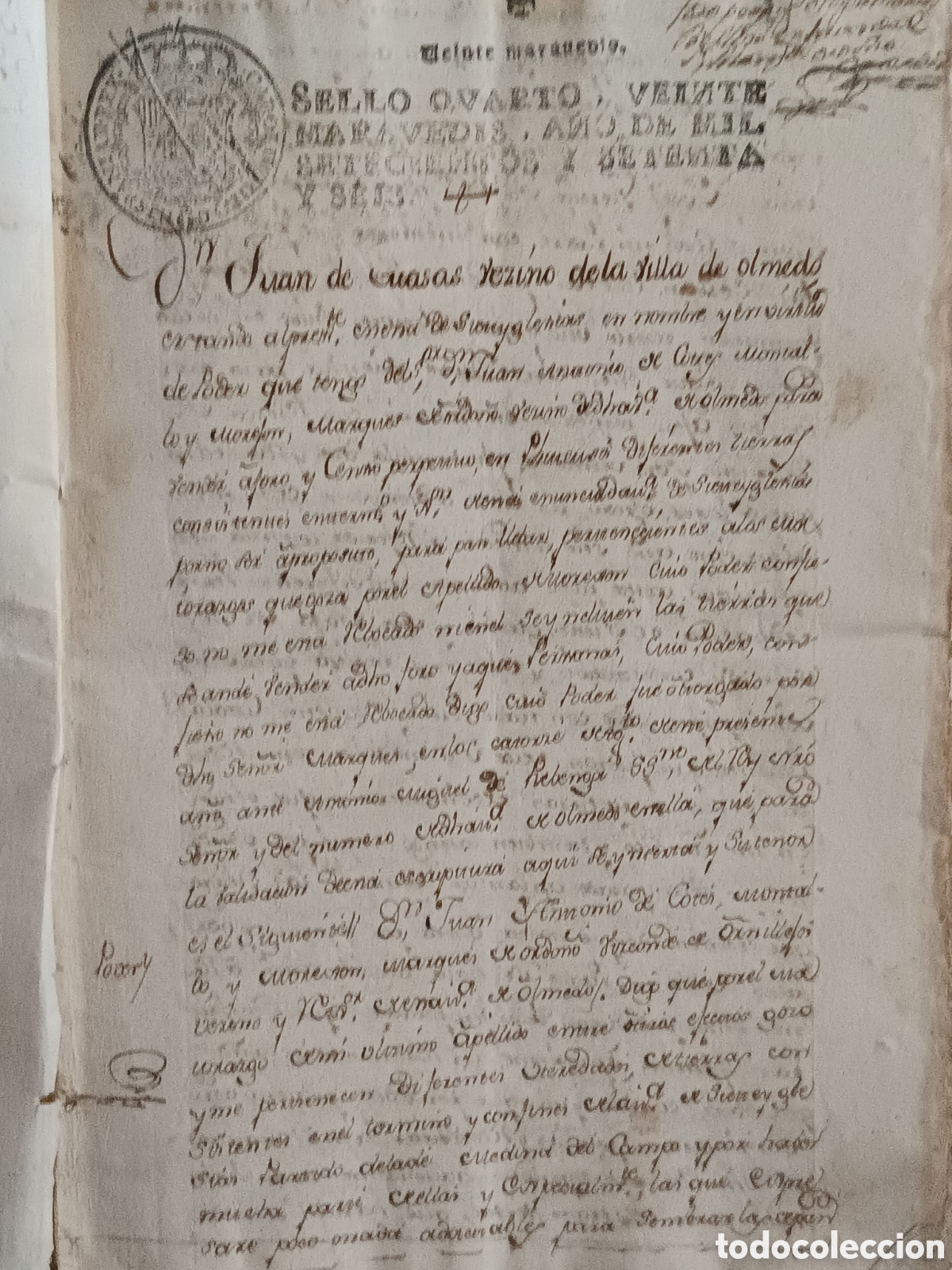 Manuscritos antiguos: MANUSCRITO 1775-1776 ESCRITURA FORO PERPETUO DE SIETE IGLESIAS DE TRABANCOS MARQUES DE ORDO&Ntilde;O OLMEDO