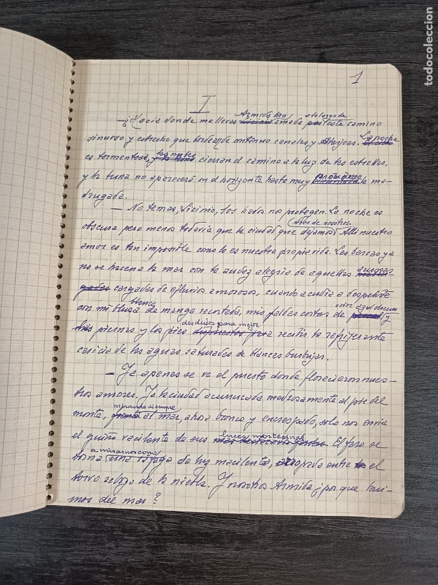 Manuscritos antiguos: MANUSCRITO IN&Eacute;DITO DE EDUARDO AUN&Oacute;S. La isla de los sue&ntilde;os - Foto 3