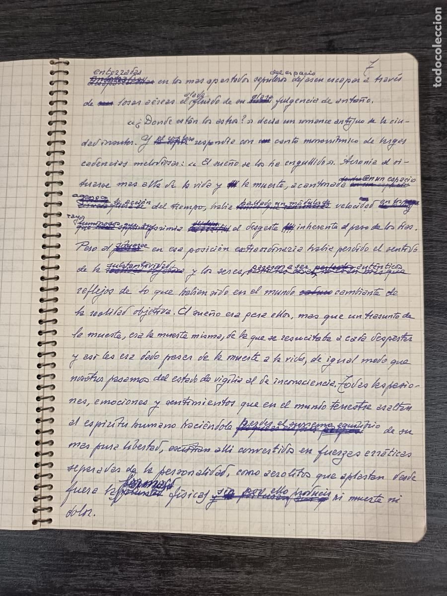Manuscritos antiguos: MANUSCRITO IN&Eacute;DITO DE EDUARDO AUN&Oacute;S. La isla de los sue&ntilde;os - Foto 4