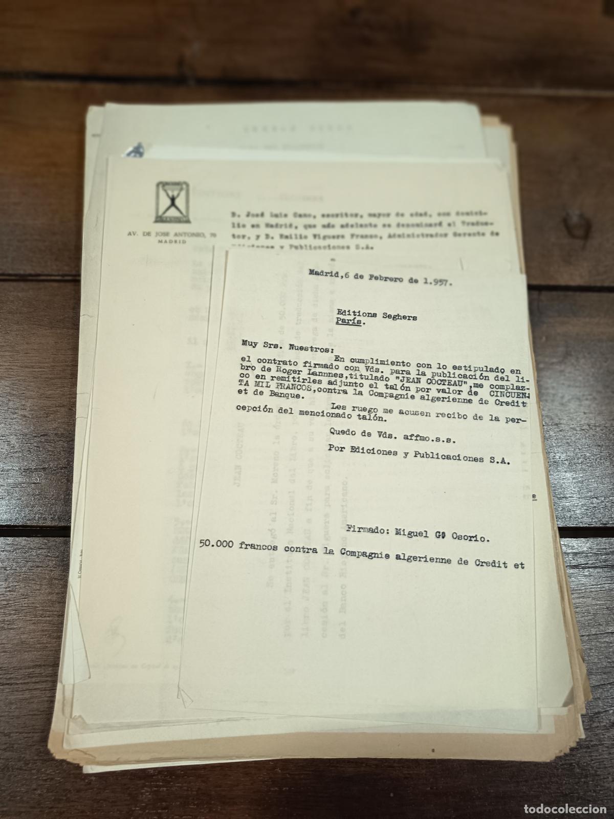 Manuscritos antiguos: 1956 - MECANOSCRITO IN&Eacute;DITO: JEAN COCTEAU TRADUCIDO POR JOS&Eacute; LUIS CANO