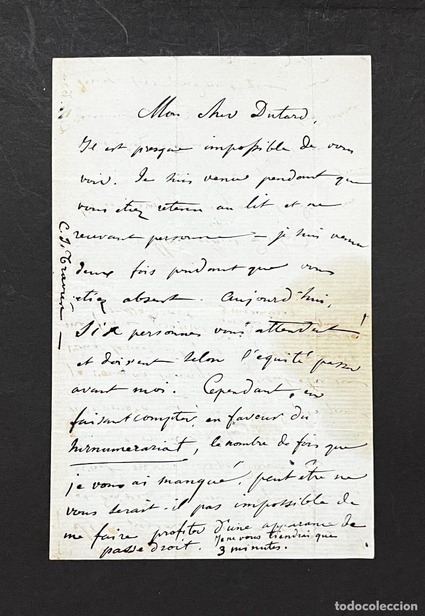 Manuscritos antiguos: 987 Charles Joseph Travi&egrave;s de Villiers - Carta aut&oacute;grafa firmada - Caricaturista
