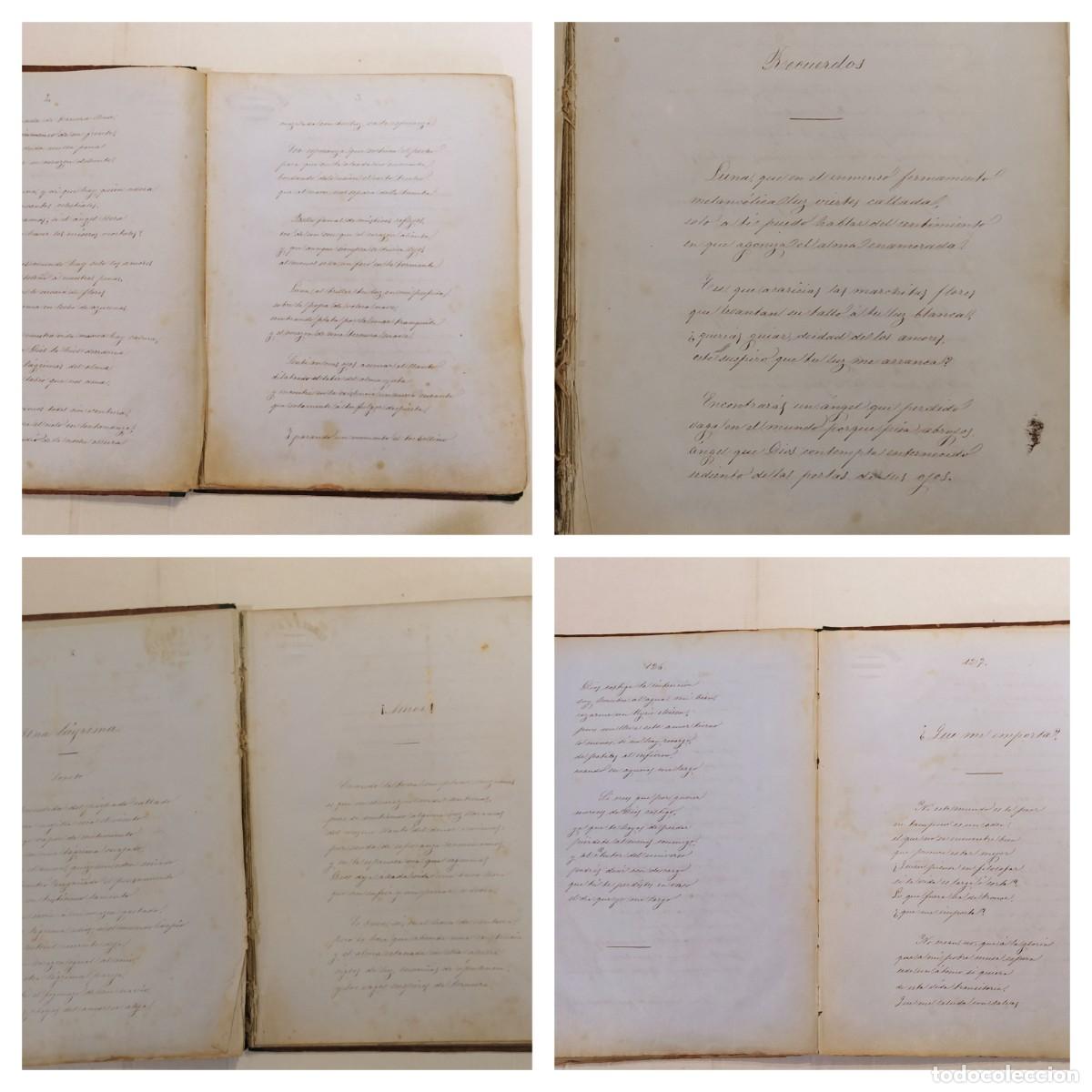 Manuscritos antiguos: LIBRO ANTIGUO MANUSCRITO - POEMAS Y SONETOS - HOJAS CON SELLO EN SECO BOSCH Y BARRAU BARCELONA