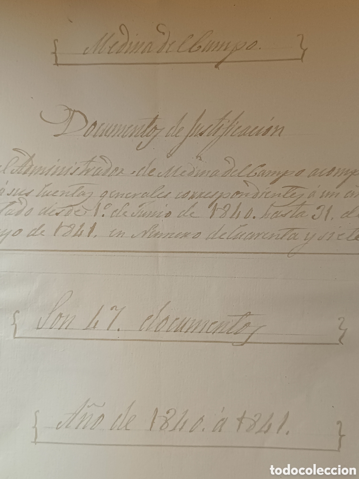 Manuscritos antiguos: MANUSCRITO 1840. MEDINA DEL CAMPO. CUENTAS PALACIO CONDE DE TORREJ&Oacute;N Y MARQU&Eacute;S DE TEJADA. VENDIMIA Y