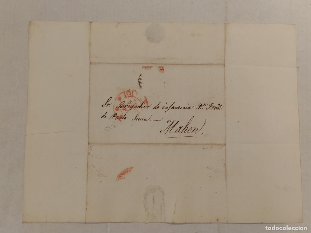 Manuscritos antiguos: CARTA ANTIGUA MANUSCRITA - VALENCIA A&Ntilde;O 1854 A MAHON AL BRIGADIER DE INFANTERIA FCO DE PAULA LUNA