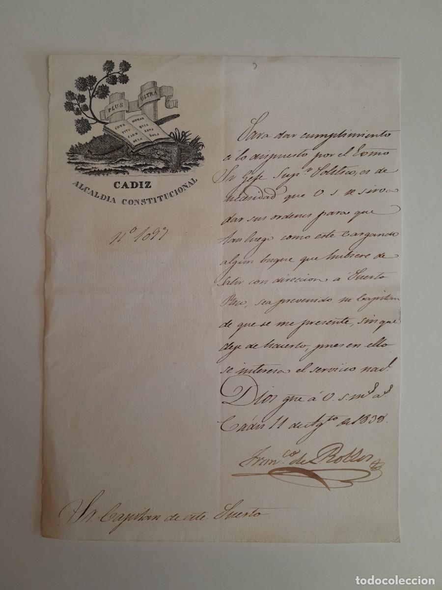 Manuscritos antiguos: COMUNICACI&Oacute;N DE FRANCISCO DE ROBLES SOBRE LOS BUQUES CON DESTINO A PUERTO RICO (C&Aacute;DIZ, 1839)