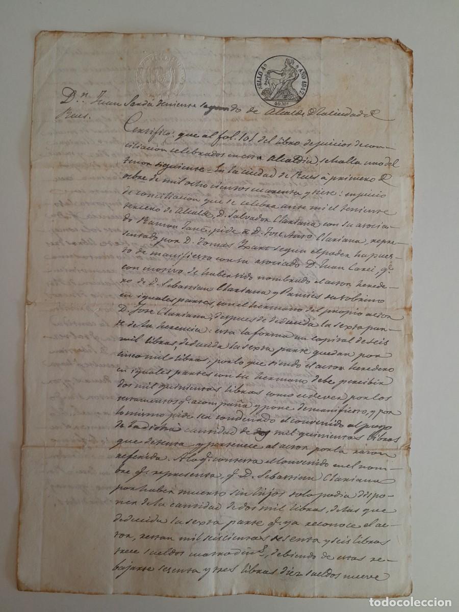 Manuscritos antiguos: JUICIO CONCILIACI&Oacute;N ENTRE SALVADOR CLARIANA Y JOS&Eacute; ANTONIO CLARIANA POR HERENCIA DE [...] (1847)