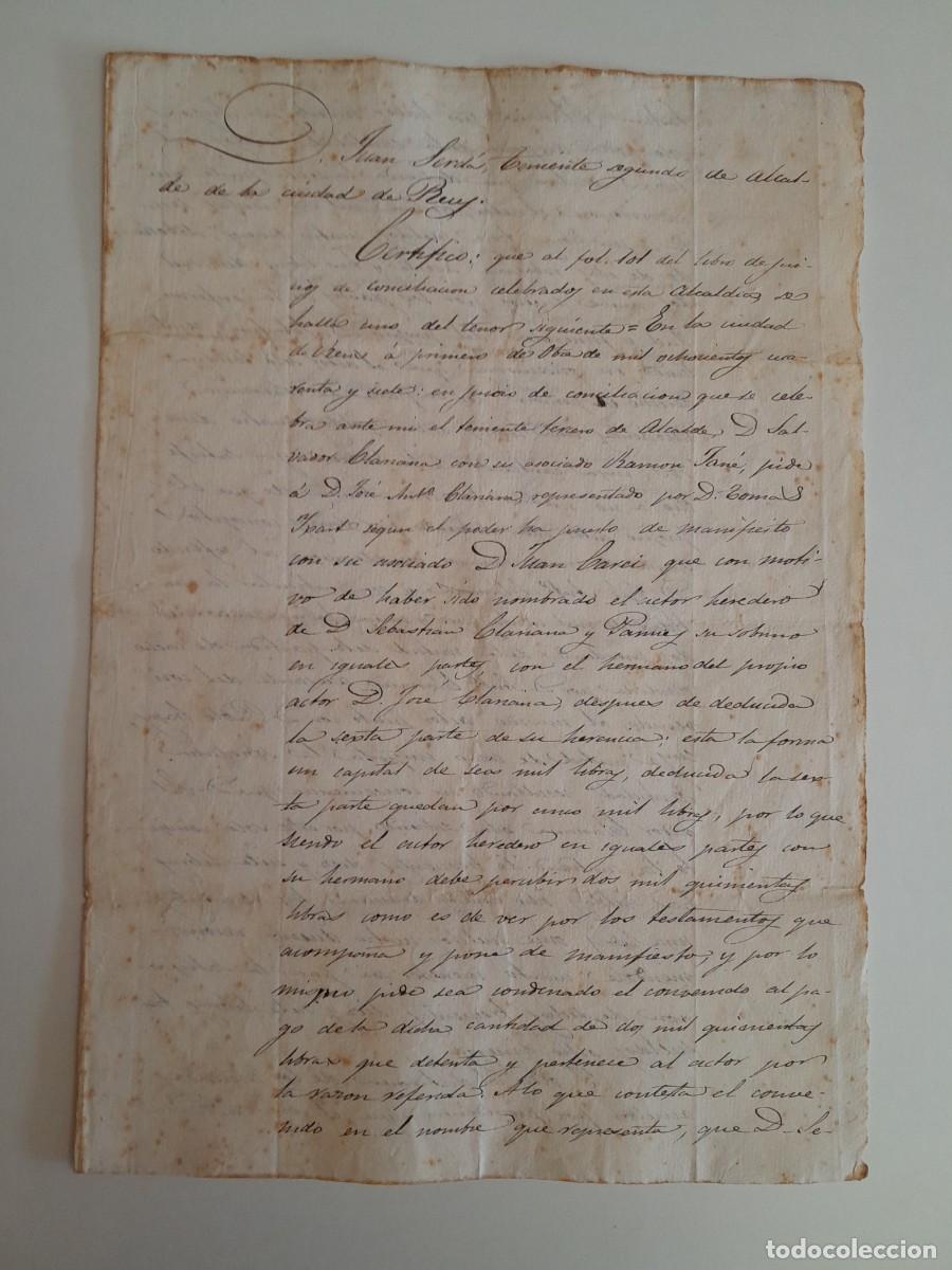 Manuscritos antiguos: JUICIO CONCILIACI&Oacute;N ENTRE SALVADOR CLARIANA Y JOS&Eacute; ANTONIO CLARIANA POR HERENCIA DE [...] (1847)
