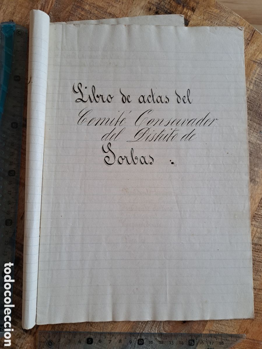 Manuscritos antiguos: Jml Antiguo Documento manuscrito Libro de actas del Comit&eacute; Conservador distrito Sorbas 1893 Almeria