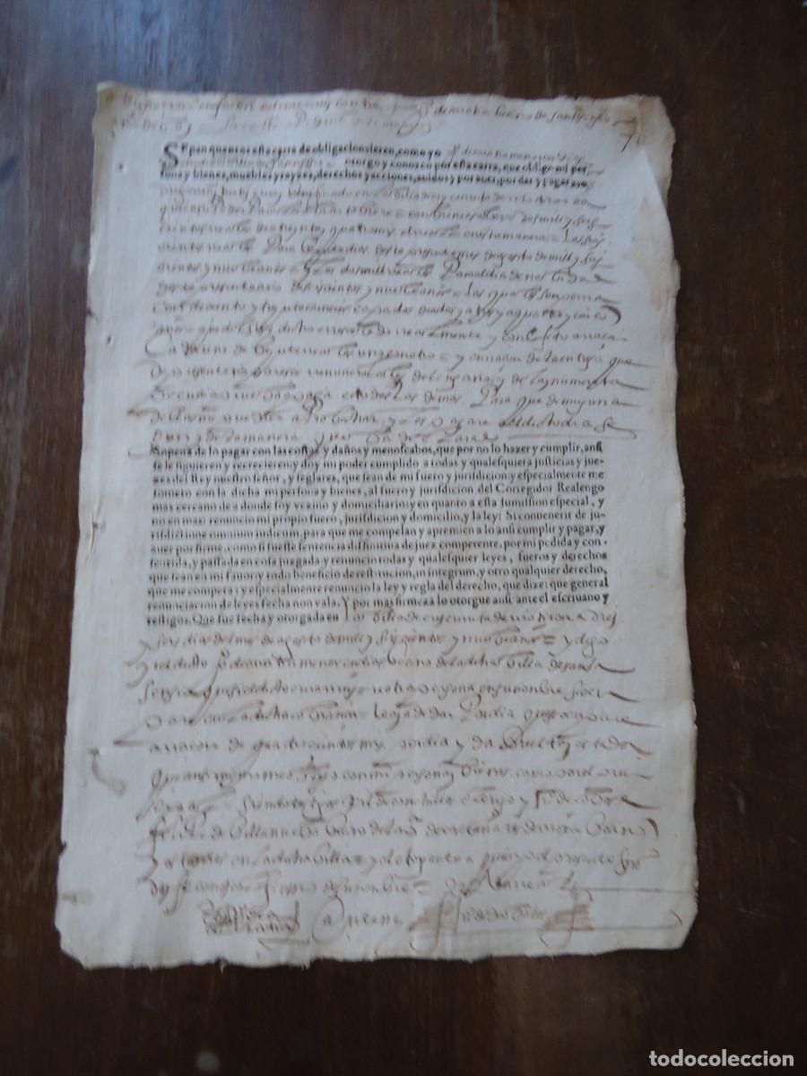 Manuscritos antiguos: Carta de obligaci&oacute;n impresa y manuscrita. Cuzcurrita 1609. La Rioja