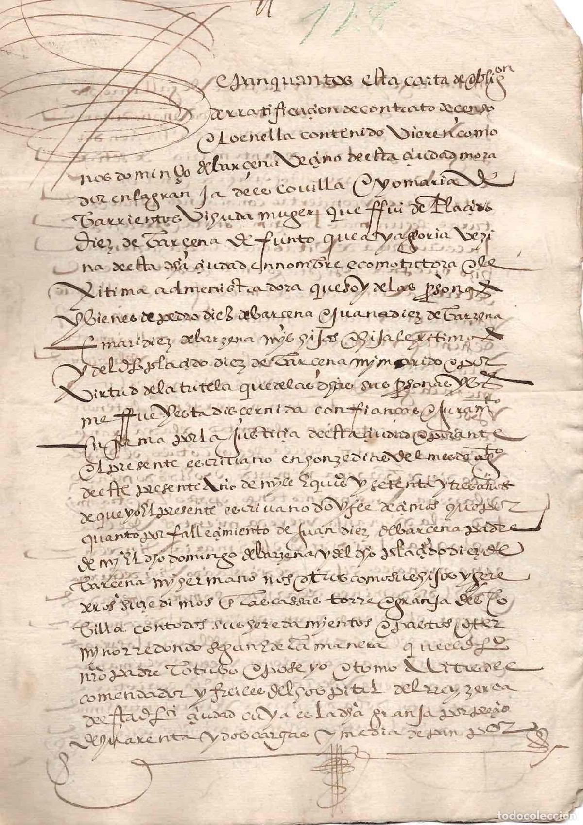 Manuscritos antiguos: RATIFICACION DEL CENSO DE LA GRANJA DE ESCOBILLA, BURGOS. A&Ntilde;O 1573