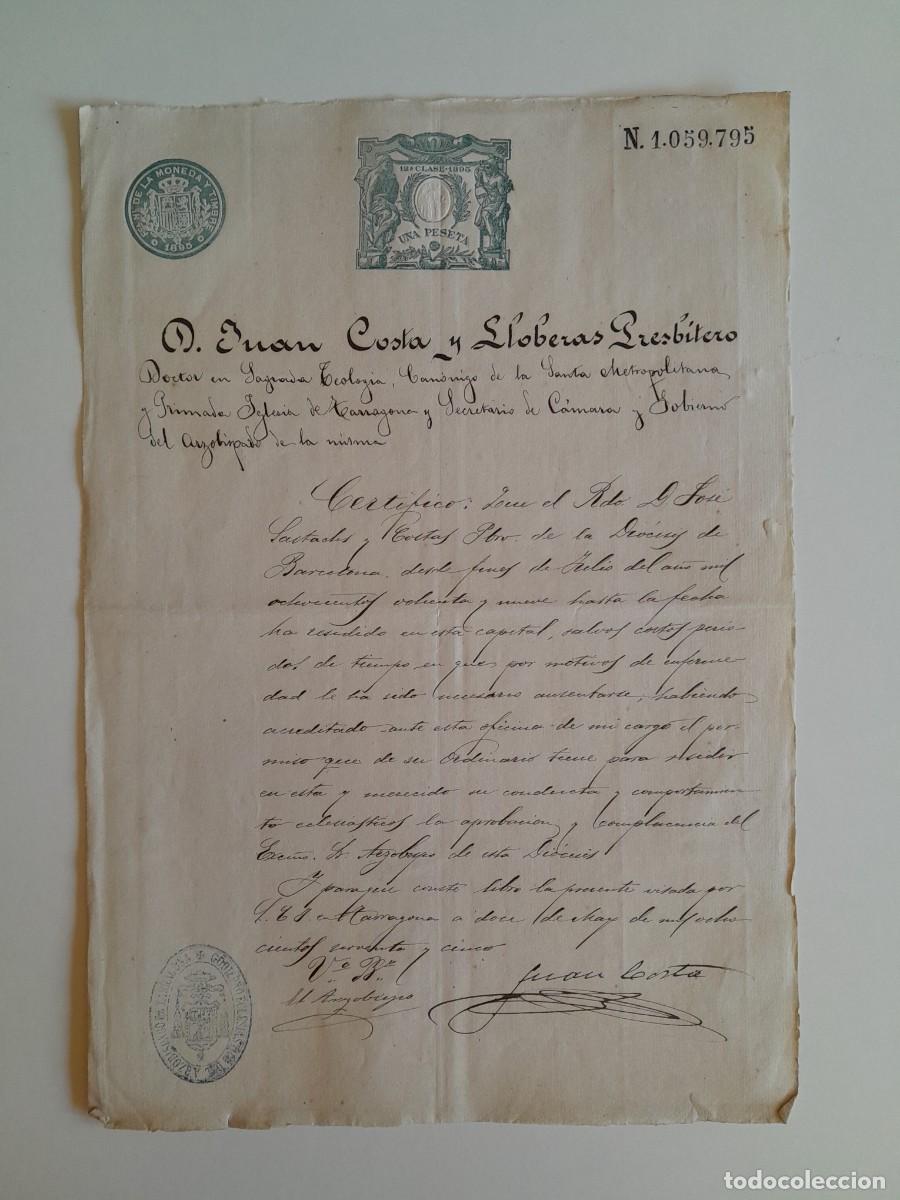 Manuscritos antigos: MANUSCRITO JUAN COSTA LLOBERAS, CAN&Oacute;NIGO DE LA SANTA METROPOLITANA IGLESIA DE TARRAGONA (1895)