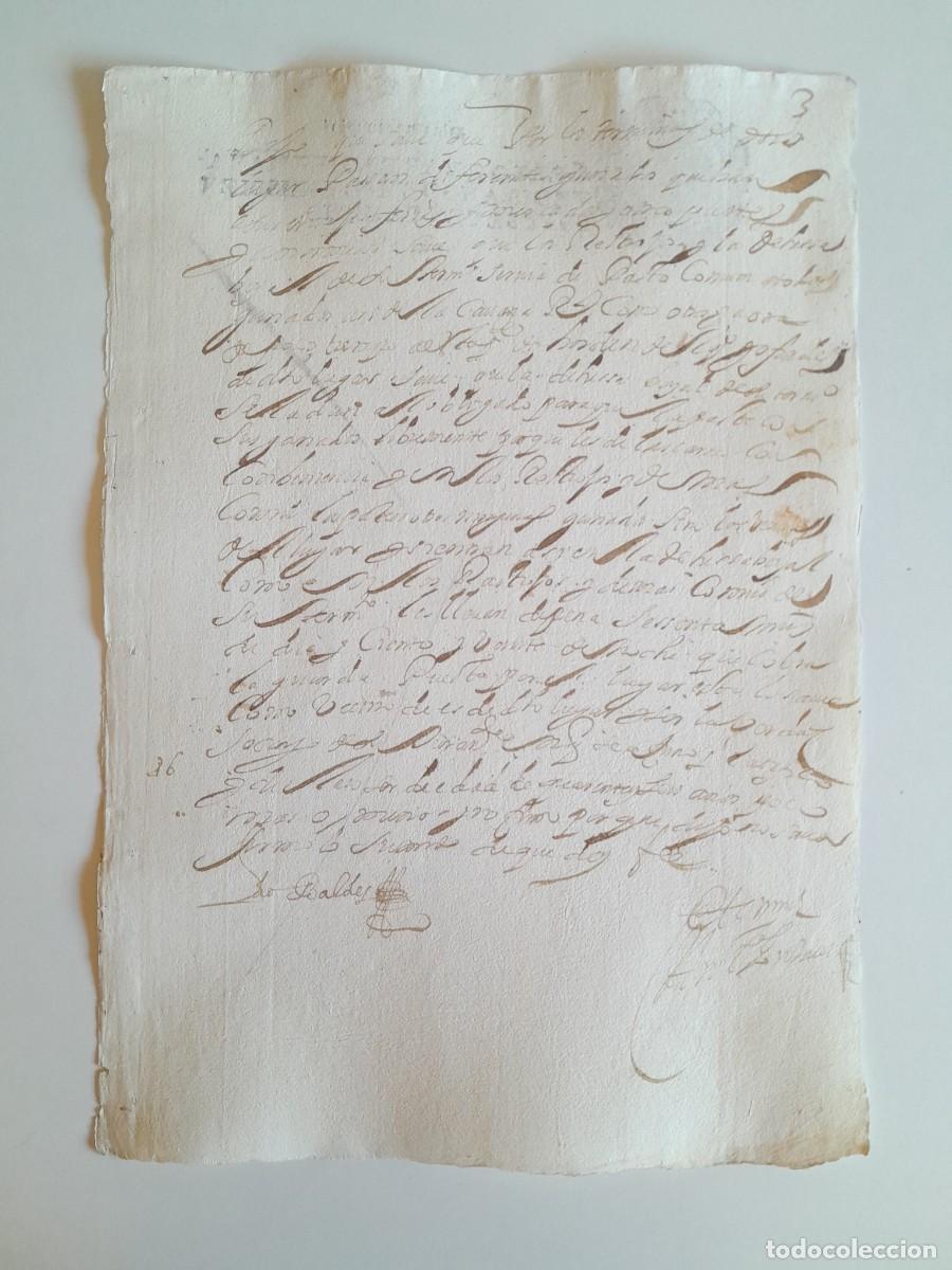 Manuscritos antiguos: PAPEL TIMBRADO DE SELLO CUARTO A&Ntilde;O 1671 - LUGAR DESCONOCIDO