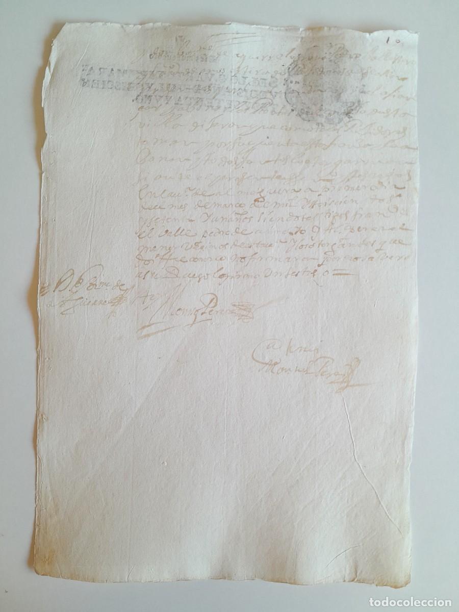 Manuscritos antiguos: PAPEL TIMBRADO DE SELLO CUARTO A&Ntilde;O 1671 - LUGAR DESCONOCIDO