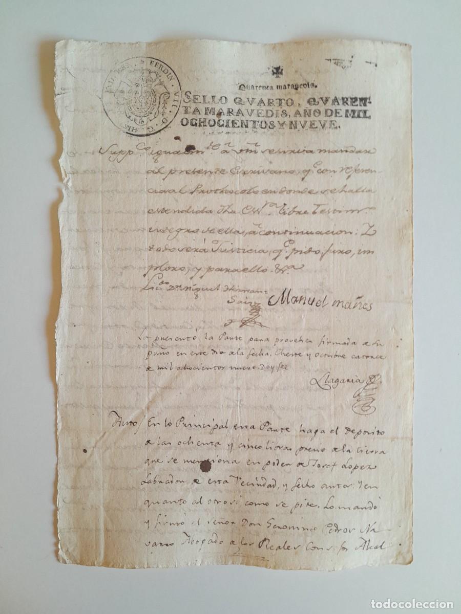 Manuscritos antiguos: PAPEL TIMBRADO DE SELLO CUARTO A&Ntilde;O 1671 - LUGAR DESCONOCIDO