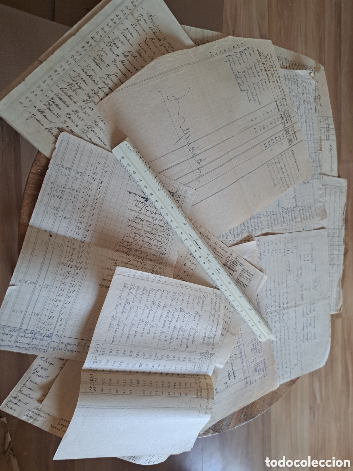 Manuscritos antiguos: Jml Lote documentos pago Jornales Fincas Los Yesares, Cariatiz, M&aacute;rquez, Sorbas 1938, Almeria, Agro.