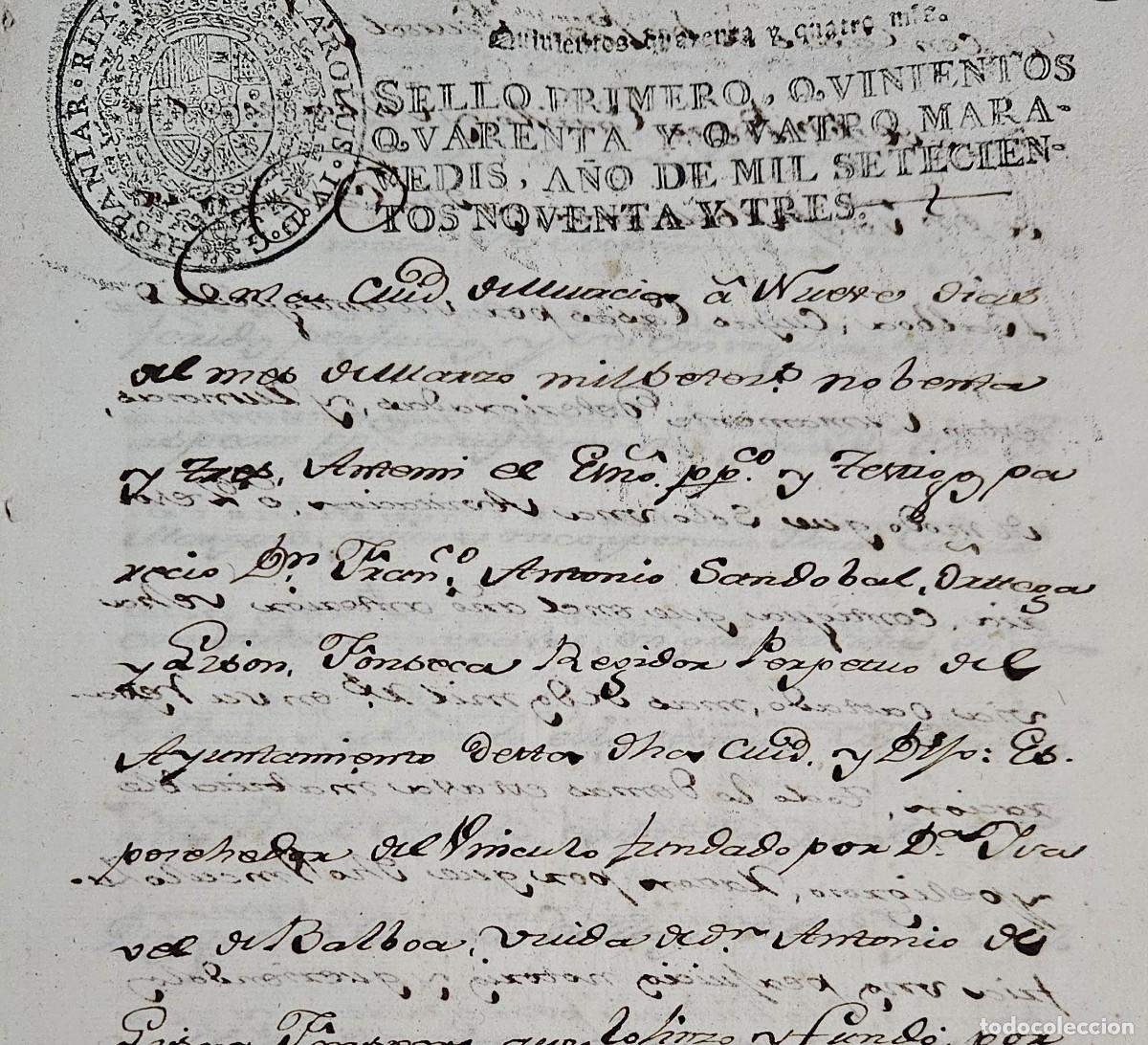 Manuscritos antiguos: MURCIA-1793-EXPEDIENTE CENSO-CASA IGLESIA SANTA MARIA- SANDOVAL ORTEGA LIS&Oacute;N-URIBE MARQU&Eacute;S SAN MAM&Eacute;S