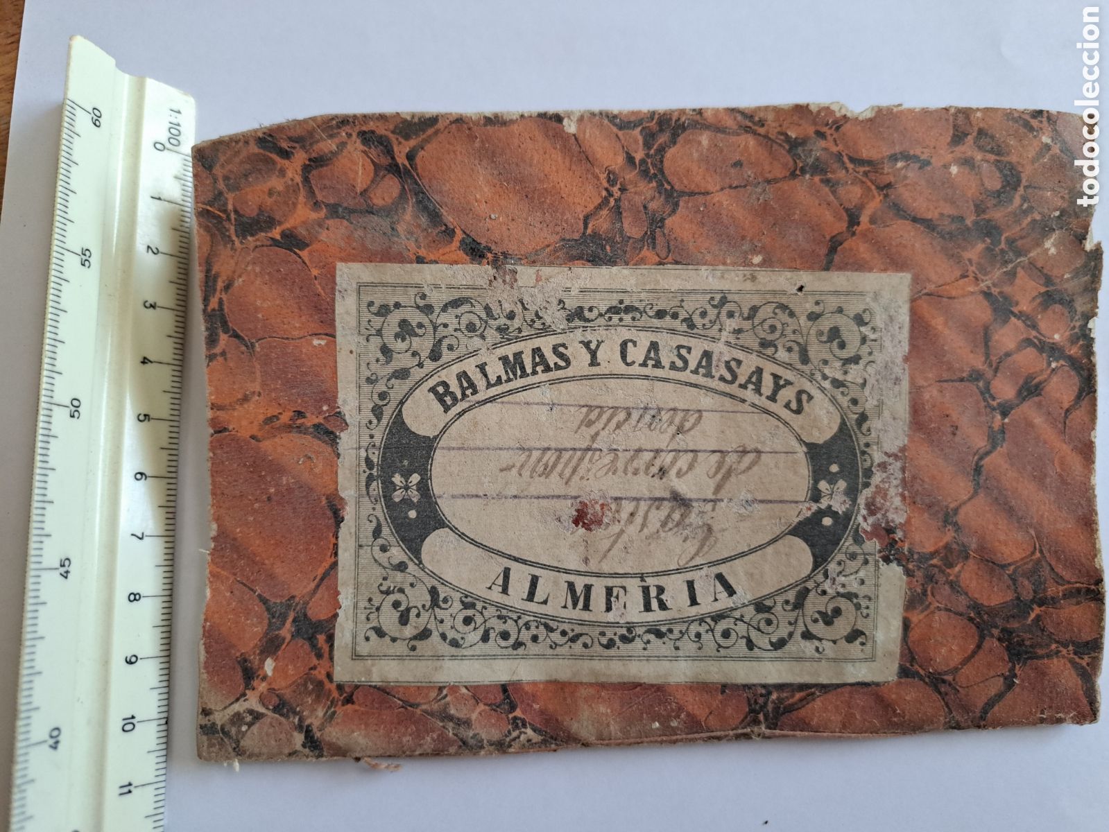 Manuscritos antiguos: Jml Antiguo Libreto Debe entradas y salidas a pluma A&ntilde;o 1929. Gastos correspondencia. Almeria