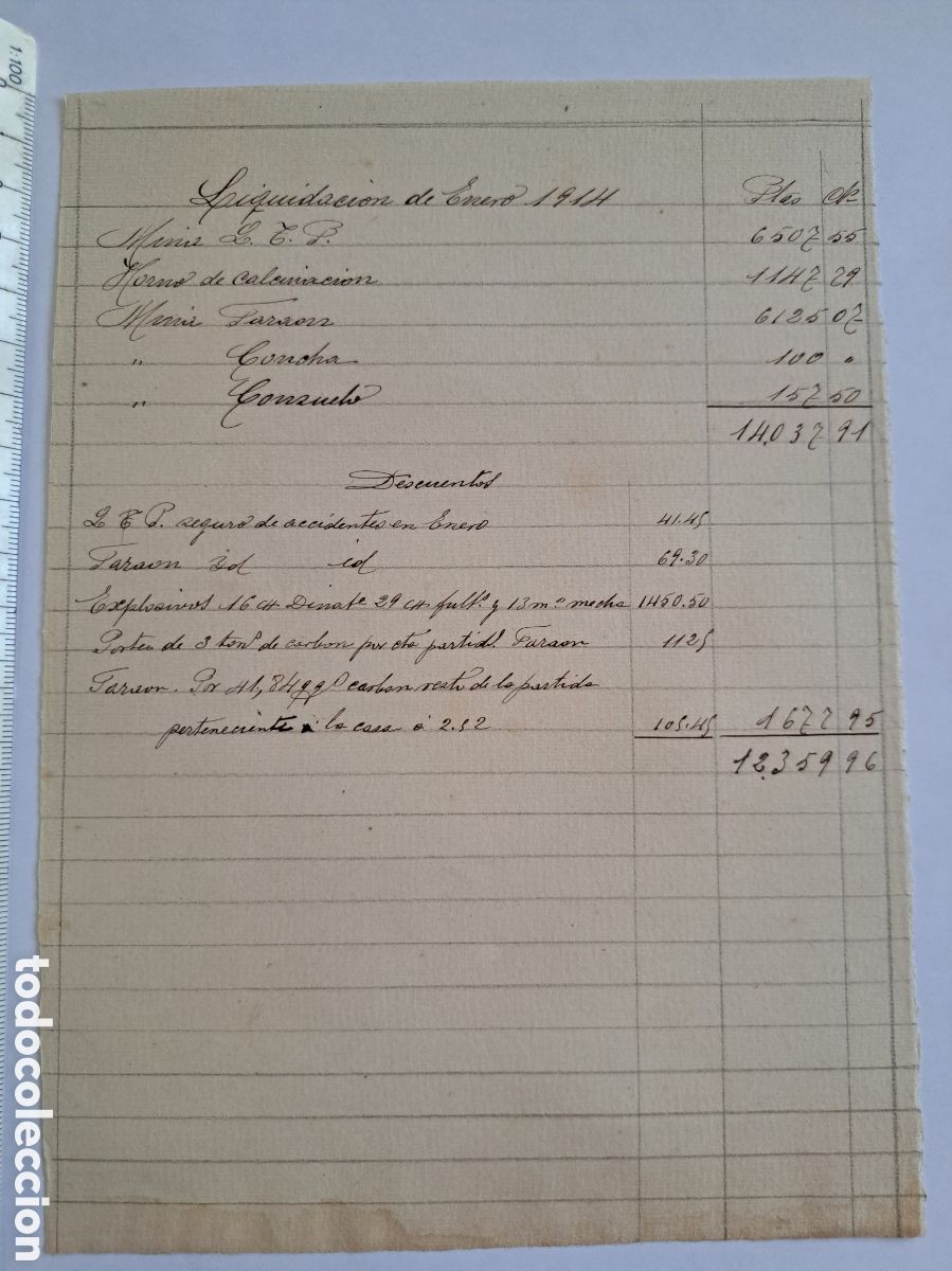 Manuscritos antiguos: Jml Manuscrito Minas Faraon, Conchi, Consuelo, Jaravia, Pulpi, Sierra aguilon, Almeria, 1914. Raro