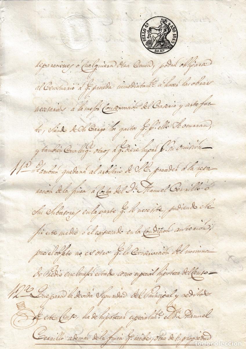 Manuscritos antiguos: 1845 FISCAL SELLO 4&ordm; ISABEL II DOCUMENTO MANUSCRITO, PAPEL SELLADO. TIMBRADO