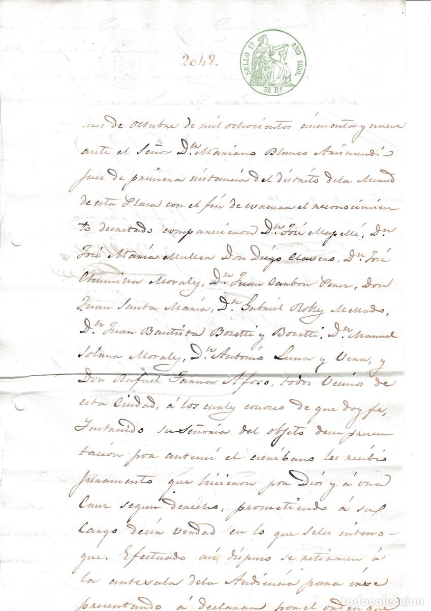 Manuscritos antiguos: 1859 SELLO FISCAL 1&ordm; DE 32 REALES DOCUMENTO MANUSCRITO PAPEL SELLADO. TIMBROLOGIA