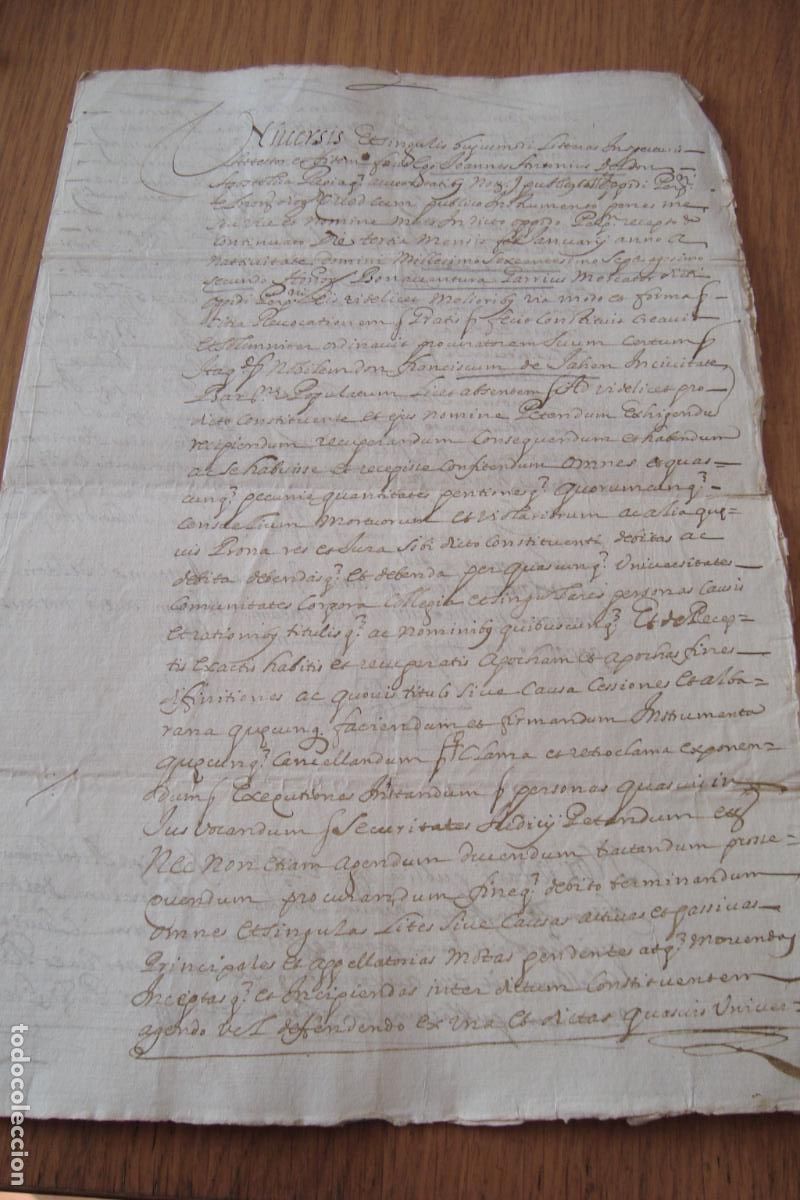 Manuscritos antiguos: ANTIGUO MANUSCRITO MERCADER BONAVENTURA GARRIUS - FRANCISCUS JAHEN. PERPI&Ntilde;AN PERPIGNAN PERPINYA 1672