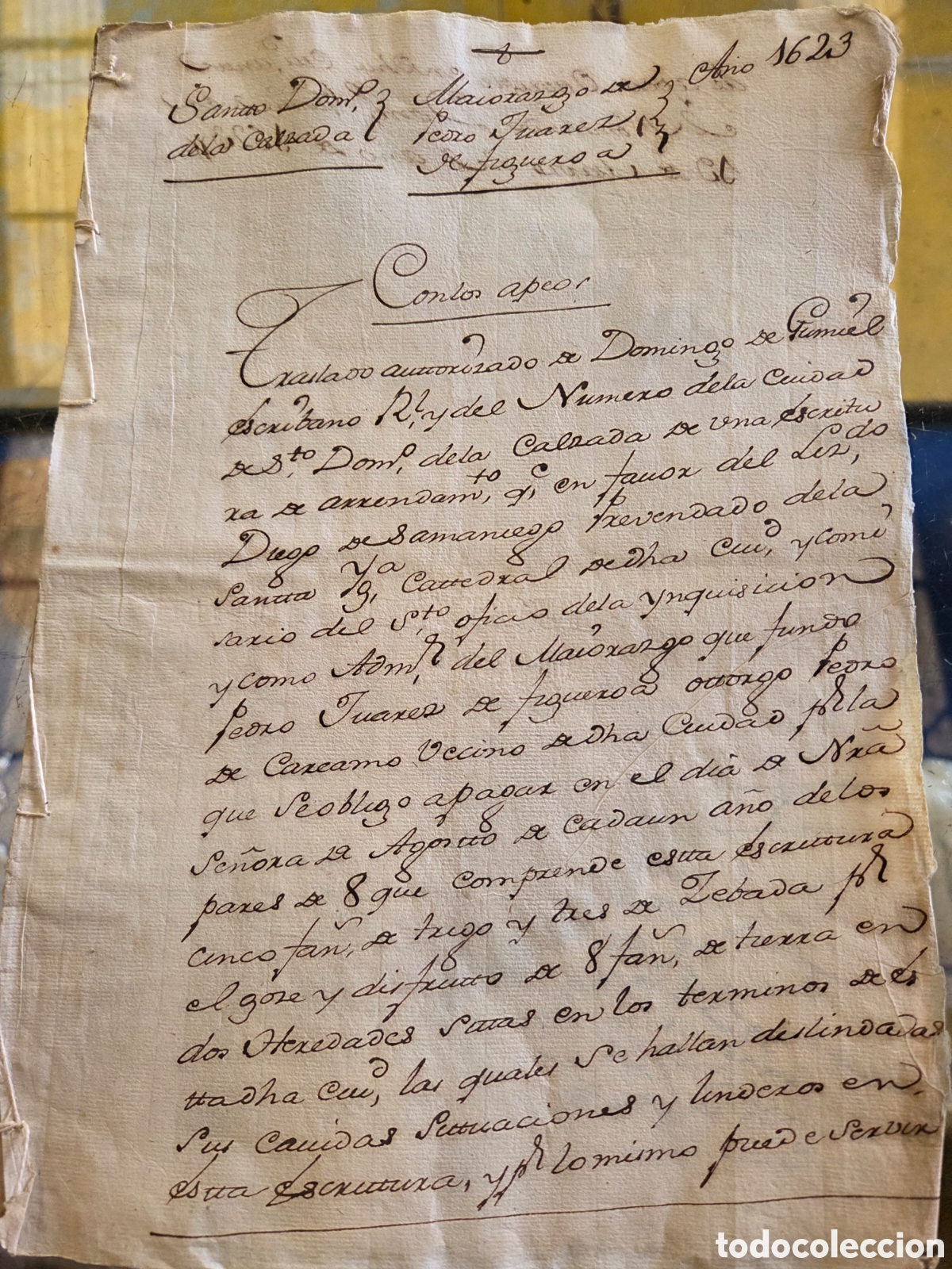 Manuscritos antigos: SANTO DOMINGO CALZADA 1623 MANUSCRITO ESCRITURA ARRENDAMIENTO