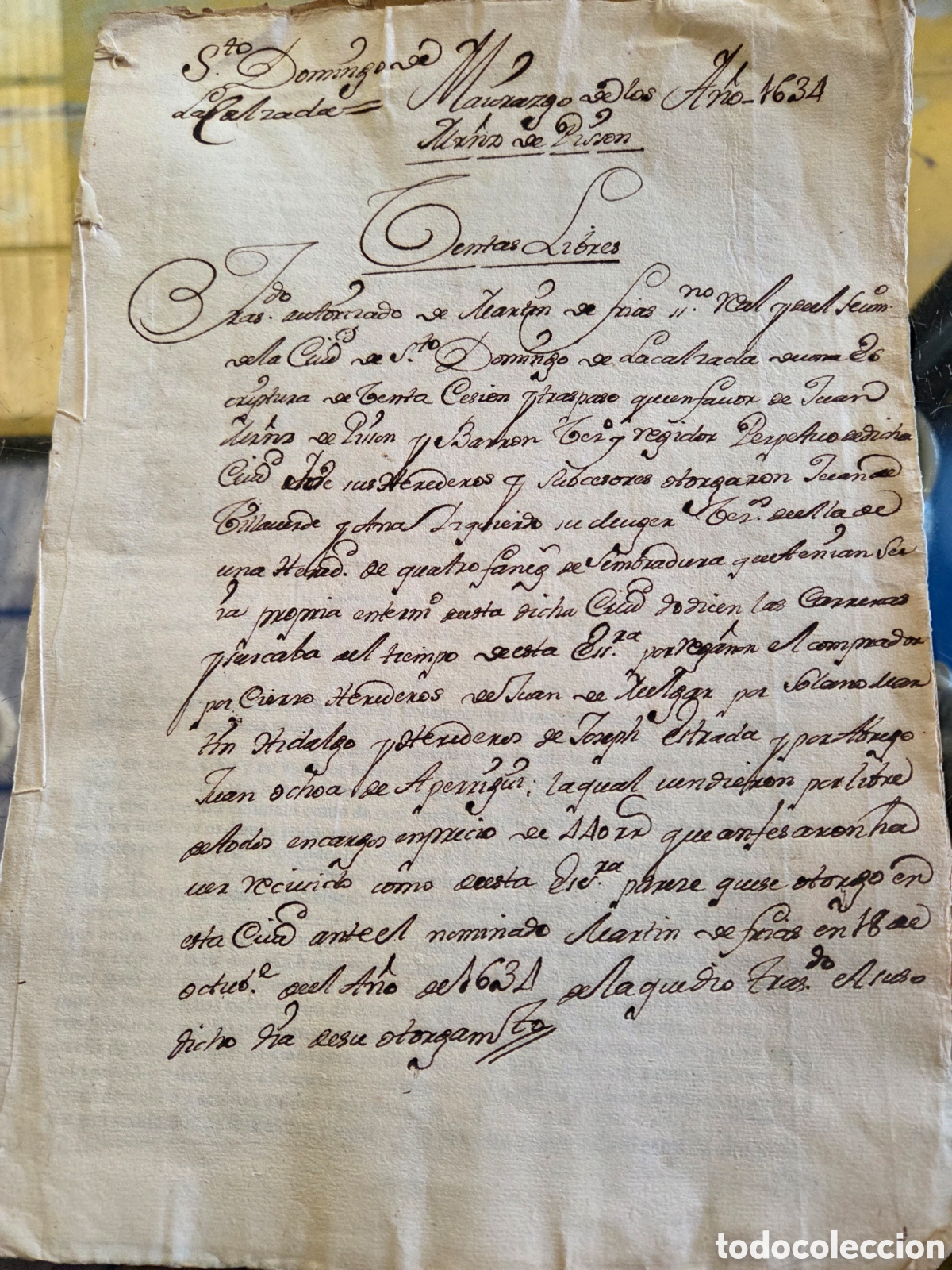 Manuscrits anciens: SANTO DOMINGO CALZADA 1634 ESCRITURA DE VENTA