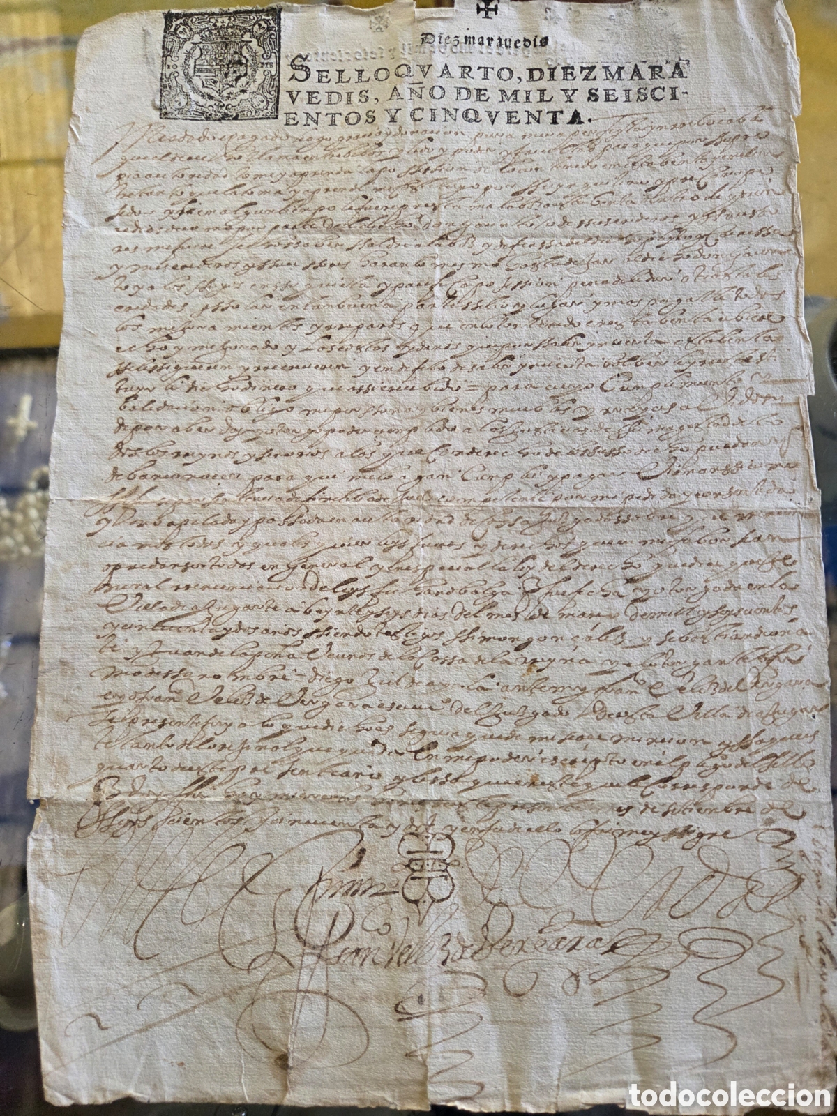 Manuscrits anciens: MANUSCRITO 1650 CARTA DE VENTA Casalarreina Rioja FISCALES 4&deg;