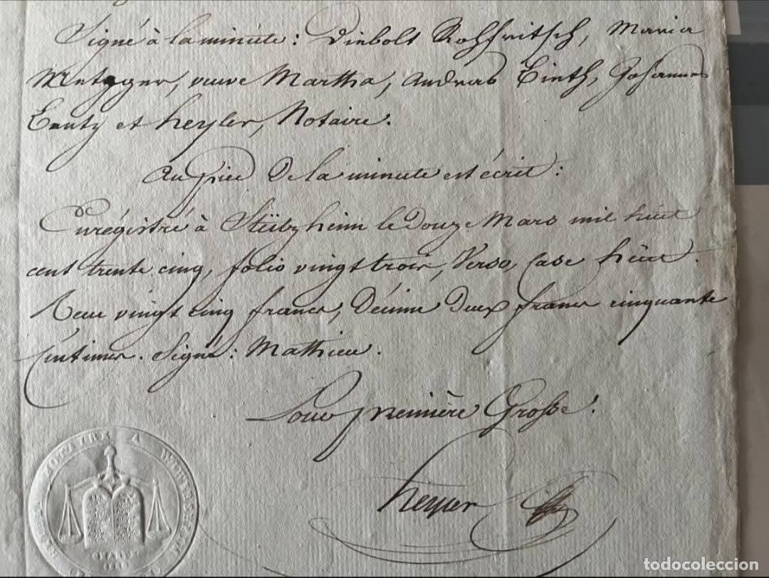 Manuscritos antiguos: Manuscrito Notarial Franc&eacute;s de 1835 - Foto 1