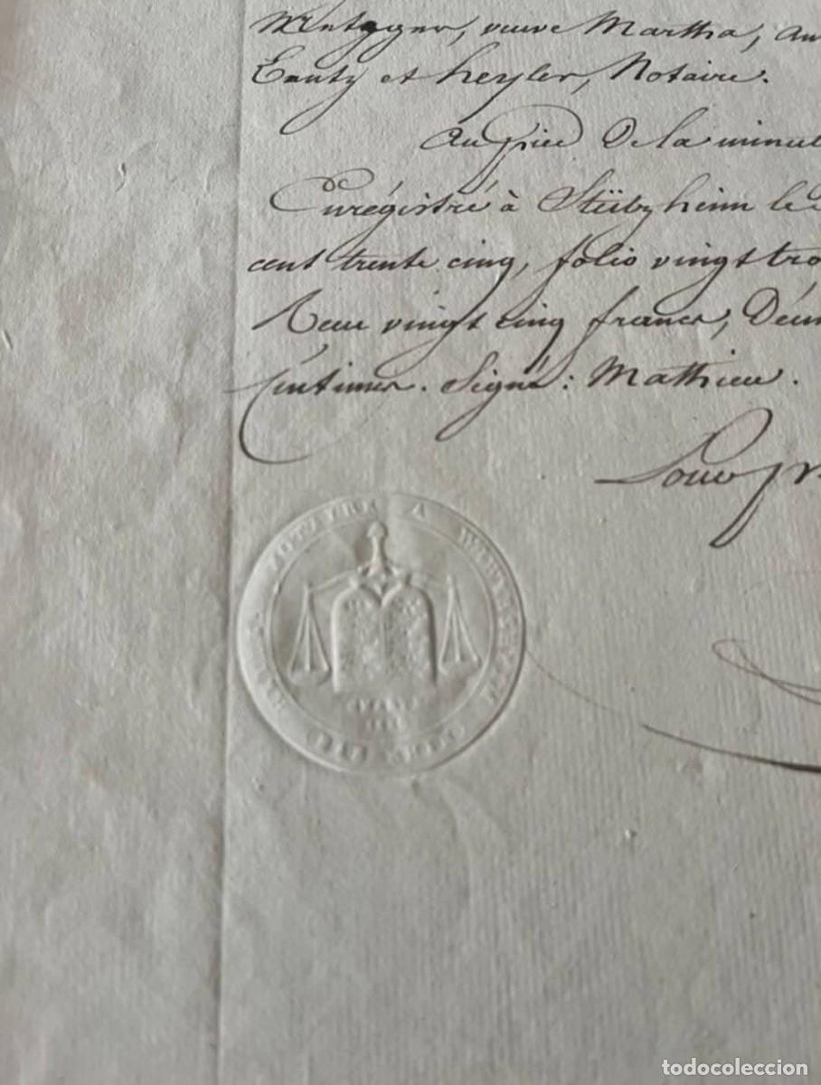 Manuscritos antiguos: Manuscrito Notarial Franc&eacute;s de 1835 - Foto 3