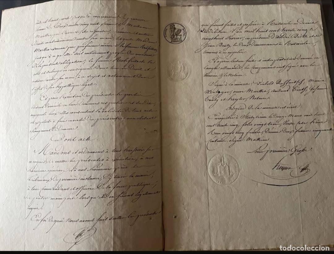 Manuscritos antiguos: Manuscrito Notarial Franc&eacute;s de 1835 - Foto 4