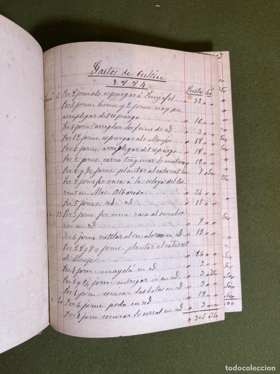 Manuscritos antiguos: Libro manuscrito de contabilidad agr&iacute;cola Casa Maci&agrave; Vilafranca del Pened&egrave;s 1874-1900 Federico Maci&agrave;