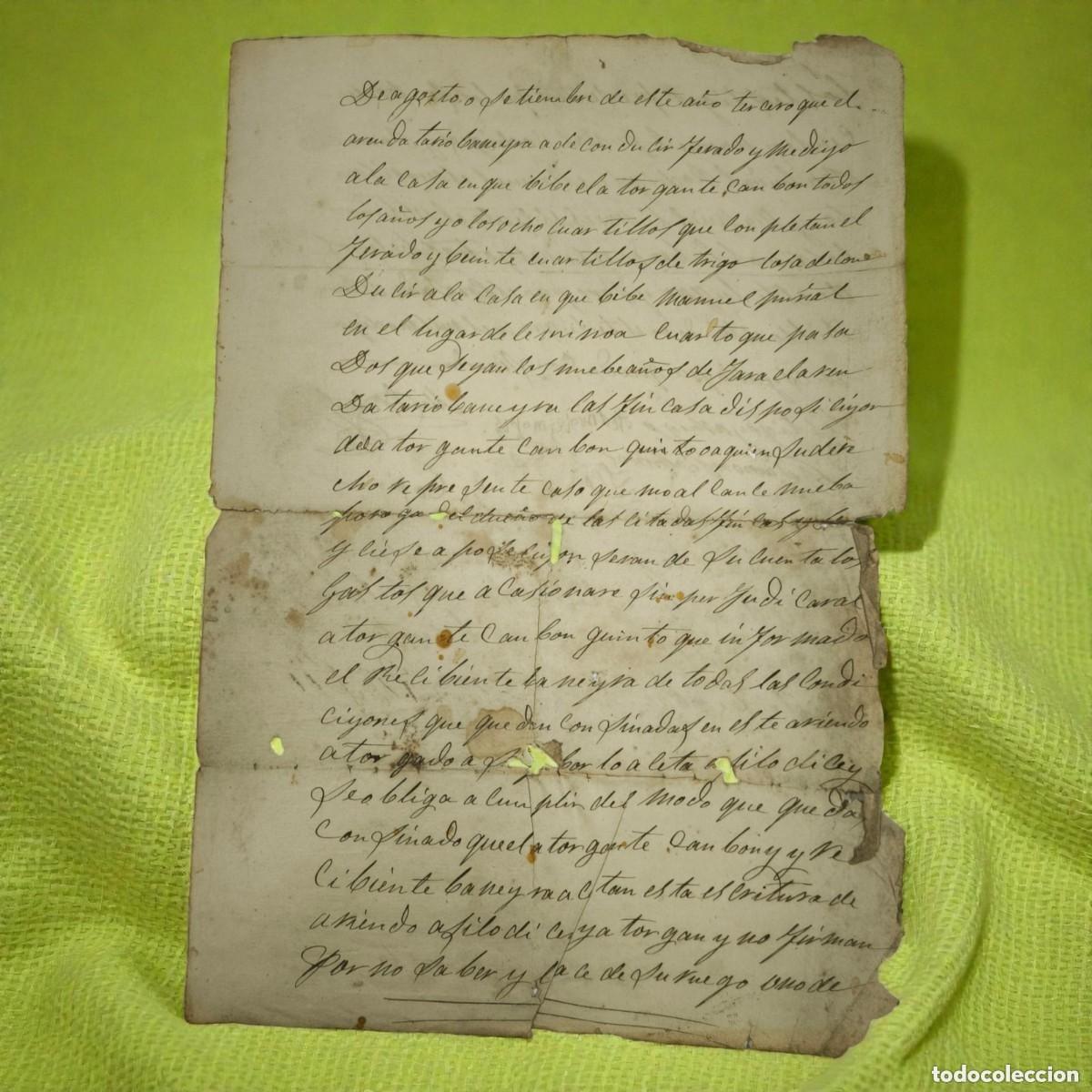 Manuscritos antigos: Siglo XIX - Documento Manuscrito Antiguo &ndash; Escritura Hist&oacute;rica Con Firmas Y Testigos