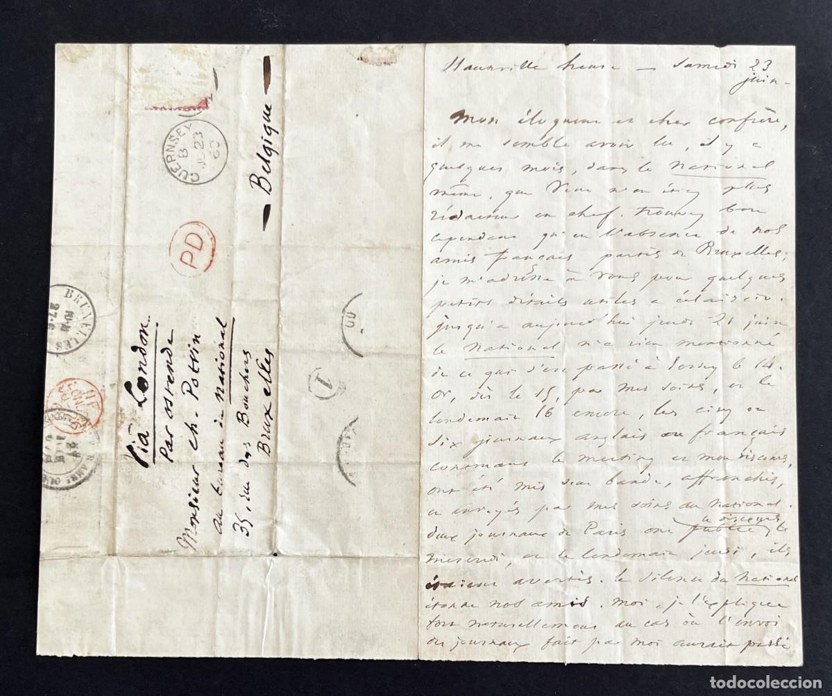 Manuscritos antiguos: Victor Hugo - Carta aut&oacute;grafa firmada &ndash; Rep&uacute;blicas y unidad italiana