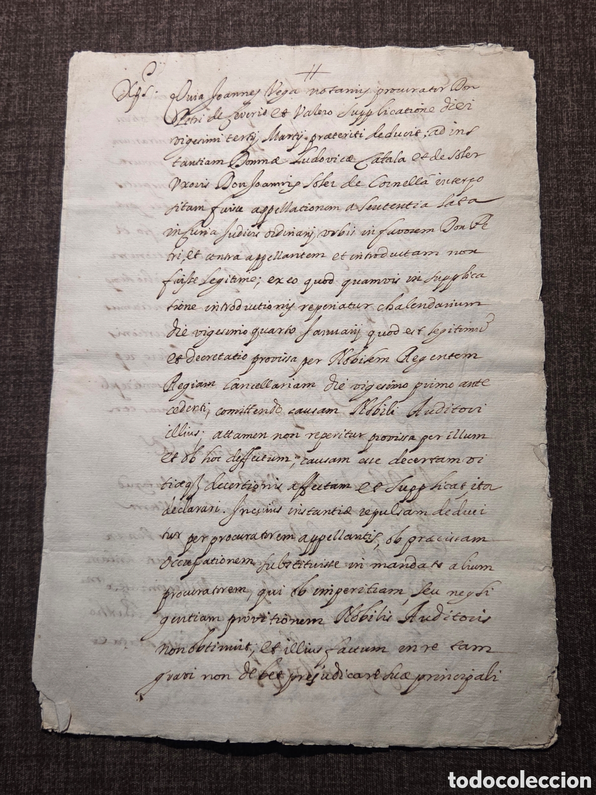 Manuscritos antigos: VALENCIA 1695 MANUSCRITO SENTENCIA JUDICIAL EN LAT&Iacute;N
