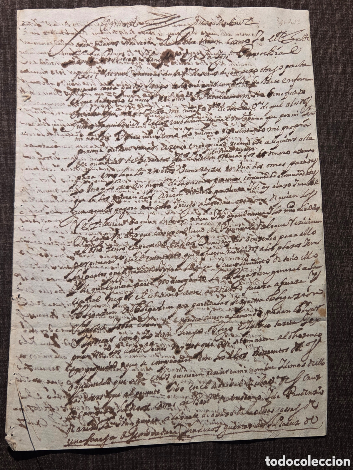 Manuscritos antigos: CAMPEZO &Aacute;LAVA 1658 MANUSCRITO ESCRITURA NOTARIAL A TRANSCRIBIR