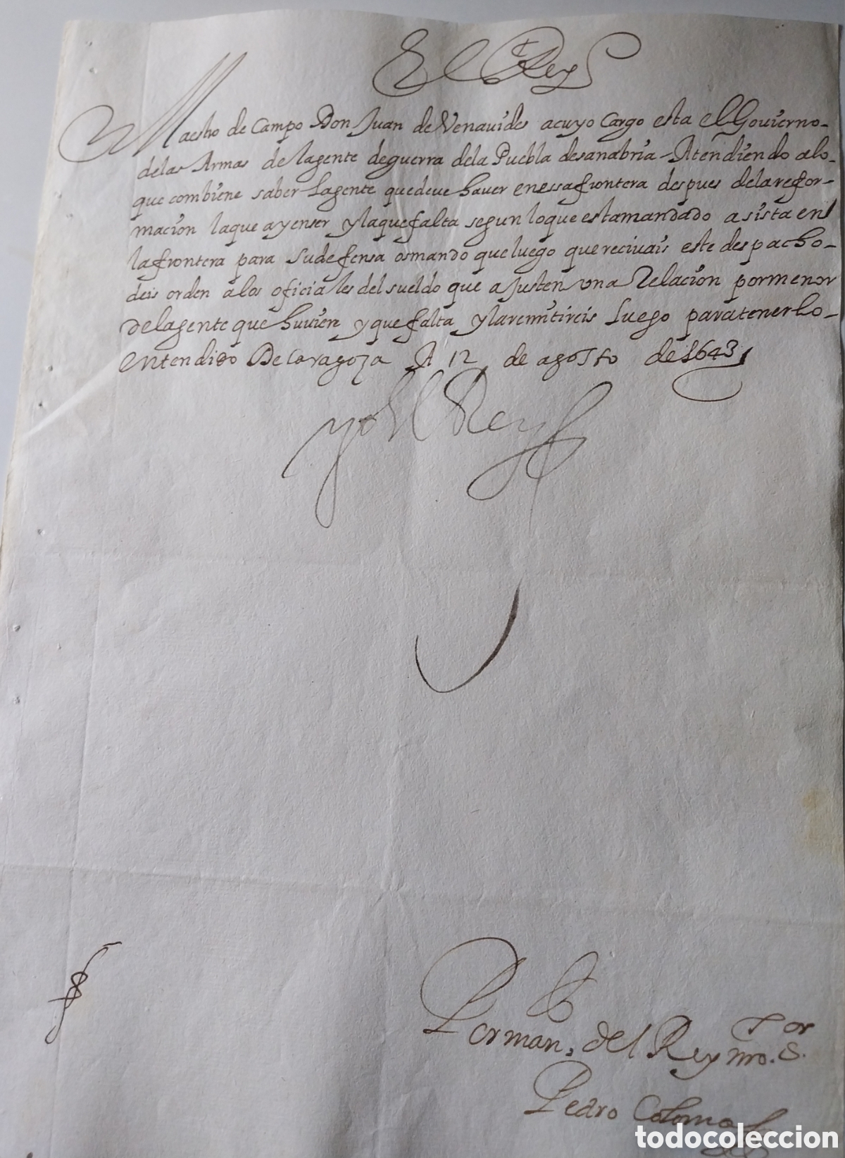 Manuscritos antiguos: Firma Real Felipe IV