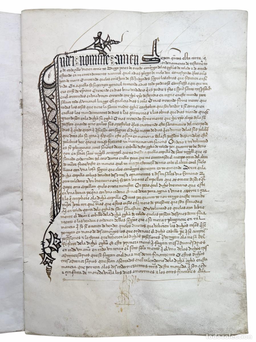 Manuscritos antiguos: DIEGO PEREZ DE OVIEDO - MANUSCRITO MEDIEVAL - 1430 - Foto 2