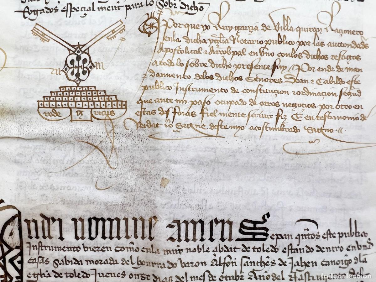 Manuscritos antiguos: DIEGO PEREZ DE OVIEDO - MANUSCRITO MEDIEVAL - 1430 - Foto 3