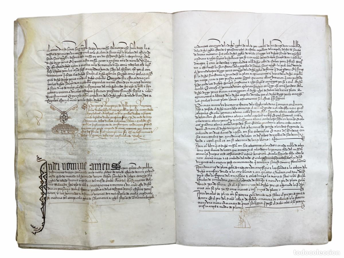 Manuscritos antiguos: DIEGO PEREZ DE OVIEDO - MANUSCRITO MEDIEVAL - 1430 - Foto 8